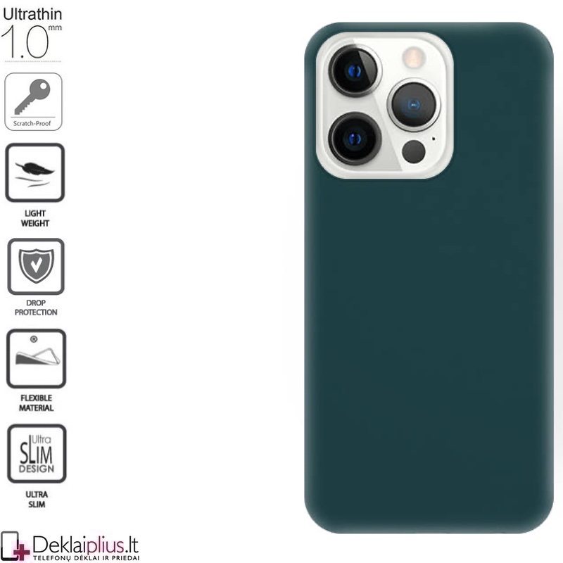Silikoninis 1mm. storio dėklas - žalias (Apple Iphone 13 Pro) Silikoninis 1mm. storio dėklas - žalias (Apple Iphone 13 Pro)